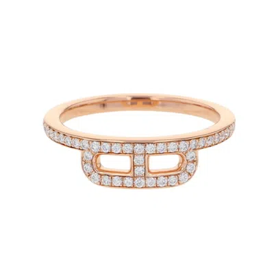 Pre-owned Hermes Pink Gold Pink Gold (18k) Band Ring ()