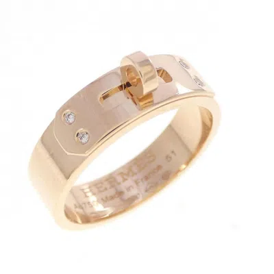 Pre-owned Hermes Pink Gold Pink Gold (18k) Band Ring ()