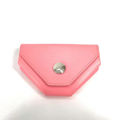 Pre-owned Hermes Pink Leather Coin Purse/coin Case ()