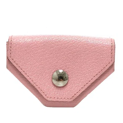 Pre-owned Hermes Pink Leather Coin Purse/coin Case ()