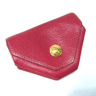 Pre-owned Hermes Pink Leather Coin Purse/coin Case ()