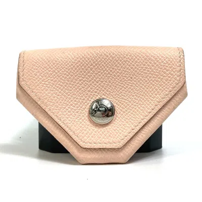 Pre-owned Hermes Pink Leather Coin Purse/coin Case ()