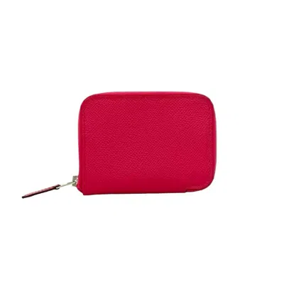 Pre-owned Hermes Pink Leather Coin Purse/coin Case ()