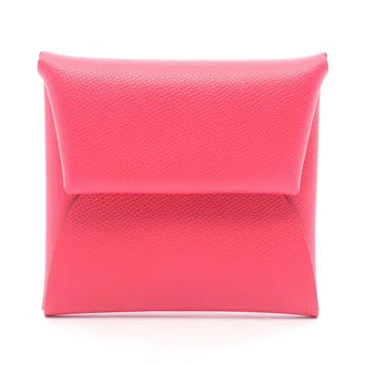 Pre-owned Hermes Pink Leather Coin Purse/coin Case ()