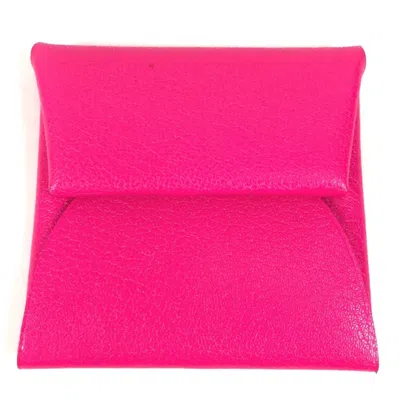 Pre-owned Hermes Pink Leather Coin Purse/coin Case ()