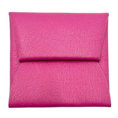 Pre-owned Hermes Pink Leather Coin Purse/coin Case ()