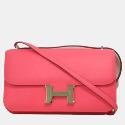 Pre-owned Hermes Pink Leather Epsom Constance Elan 25 Bag