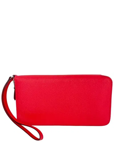 Hermes Hermès Pink Leather Epsom Lucky Wrist Azap Wallet (authentic Pre-loved)