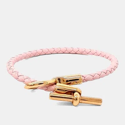 Pre-owned Hermes Pink Leather Glennan Bracelet