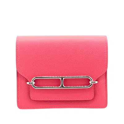 Pre-owned Hermes Pink Leather Wallet (bi-fold) ()