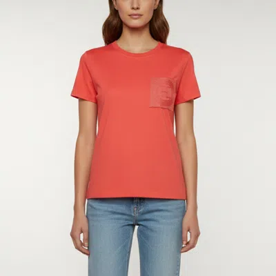 Pre-owned Hermes Pink Logo Embroidered Jersey Droit Poche T-shirt M