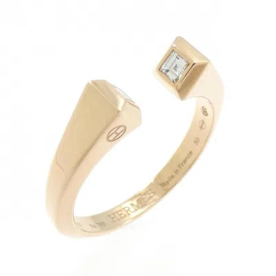 Pre-owned Hermes Pink Pink Gold (18k) Band Ring ()