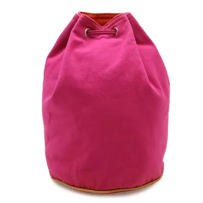Pre-owned Hermes Pink Red Color Canvas Shoulder Bag () In Multi