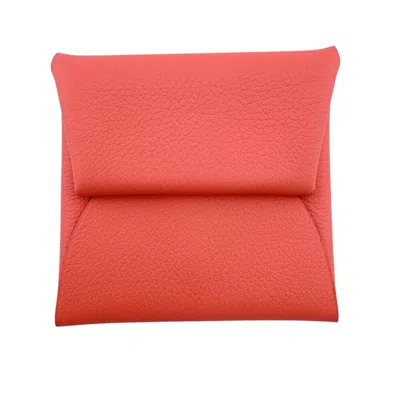 Pre-owned Hermes Pink Rose Azalee Coin Purse/coin Case ()