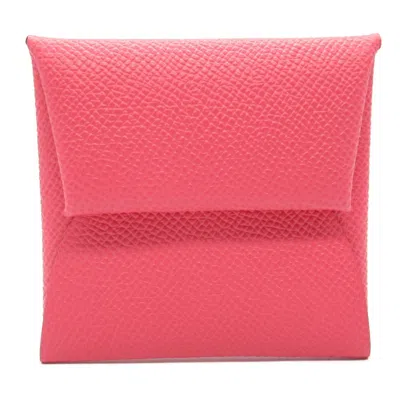 Pre-owned Hermes Pink Rose Azalee Epsom Leather Coin Purse/coin Case ()