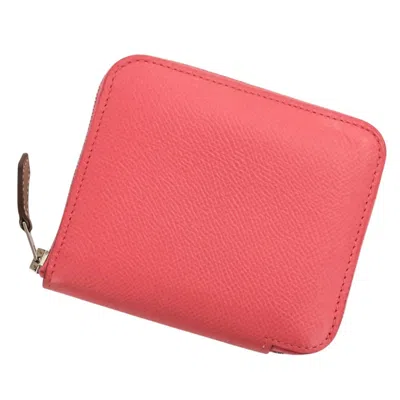 Pre-owned Hermes Pink Rose Azalee Epsom Leather Coin Purse/coin Case () In Pink, Rose Azalee