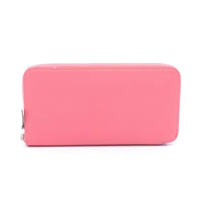 Pre-owned Hermes Pink Rose Azalee Epsom Leather Leather Long Wallet (bi-fold) ()
