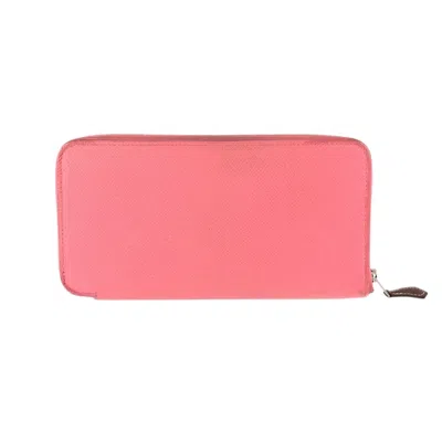 Pre-owned Hermes Pink Rose Azalee Epsom Leather Long Wallet (bi-fold) ()