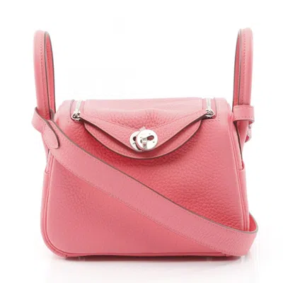 Pre-owned Hermes Pink Rose Azalee Taurillon Clemence Leather Shoulder Bag ()