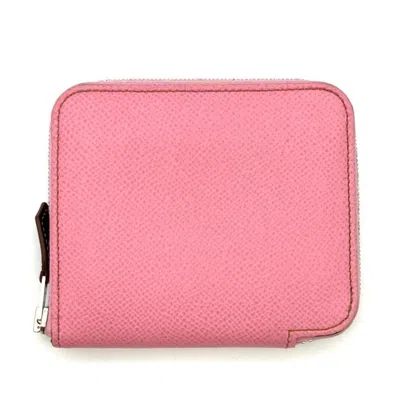 Pre-owned Hermes Pink Rose Confetti Epsom Leather Coin Purse/coin Case ()