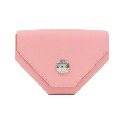Pre-owned Hermes Pink Rose Confetti Epsom Leather Coin Purse/coin Case ()
