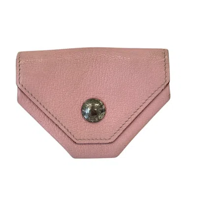 Pre-owned Hermes Pink Rose Sakura Leather Coin Purse/coin Case () In Pink, Rose Sakura