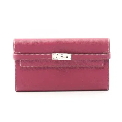 Pre-owned Hermes Pink Rose Tyrien Epsom Leather Wallet (bi-fold) ()