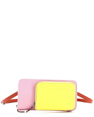 Pre-owned Hermes Hermès Pink Sheep Leather Nouveau To Go Wallet Epsom (authentic Pre-loved)