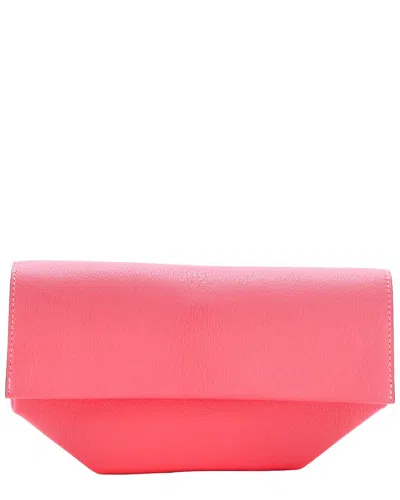 Pre-owned Hermes Hermès Pink Sheep Leather Opli Clutch (authentic Pre-loved)