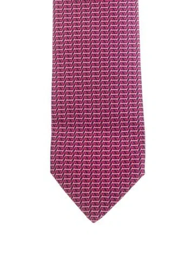 Pre-owned Hermes Pink Silk  Tie