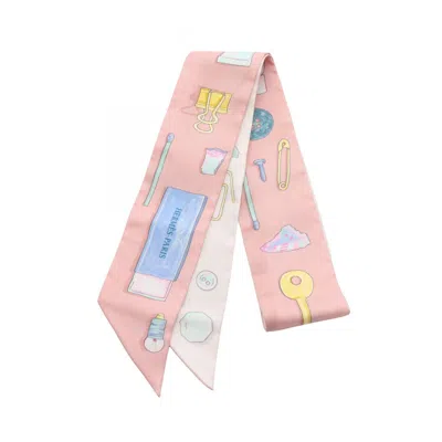 Pre-owned Hermes Pink Silk Scarf () In Multi