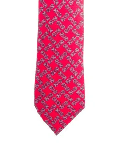 Pre-owned Hermes Pink Silk Tie