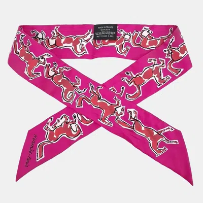 Pre-owned Hermes Pink Silk Twilly