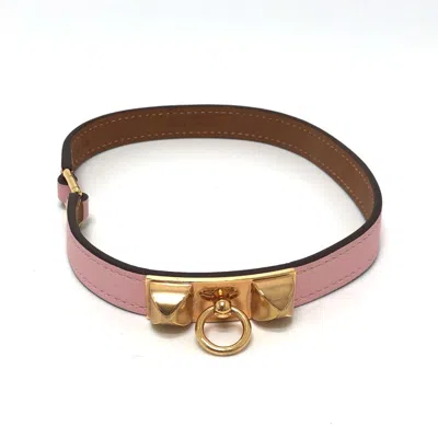 Pre-owned Hermes Pink Swift Leather Charm Bracelet ()
