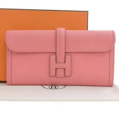 Pre-owned Hermes Pink Swift Leather Clutch Bag ()