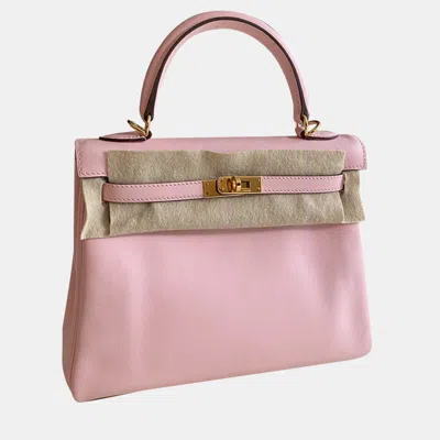 Pre-owned Hermes Pink Swift Leather Kelly 25 Tote Bag