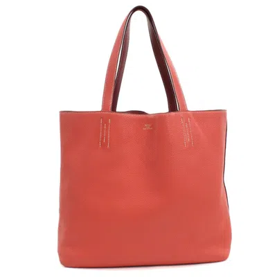 Pre-owned Hermes Pink Taurillon Clemence Leather Tote Bag ()