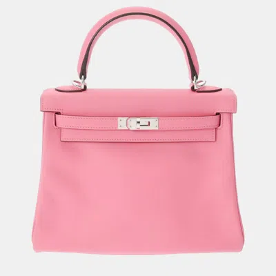 Pre-owned Hermes Pink Togo Leather Kelly Retourne 28 Handbag