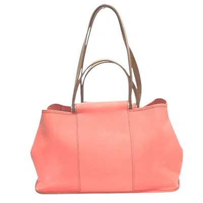 Pre-owned Hermes Pink Toile Officier Shoulder Bag Tote Bag ()