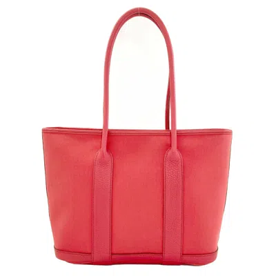 Pre-owned Hermes Pink Toile Officier Tote Bag ()