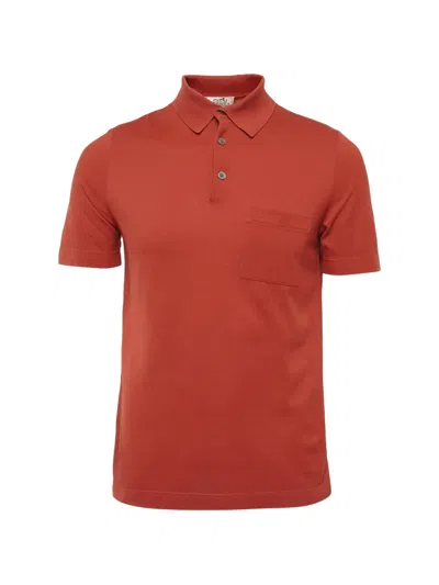 Pre-owned Hermes Pique Polo Shirt In Red