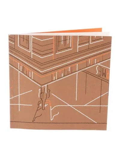 Pre-owned Hermes Piqué Sellier Puzzle Sketch Pad In Brown