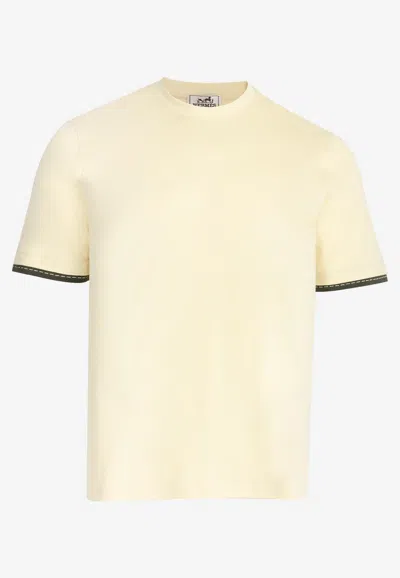 Hermes Piqures Sellier Collar T-shirt In Multi