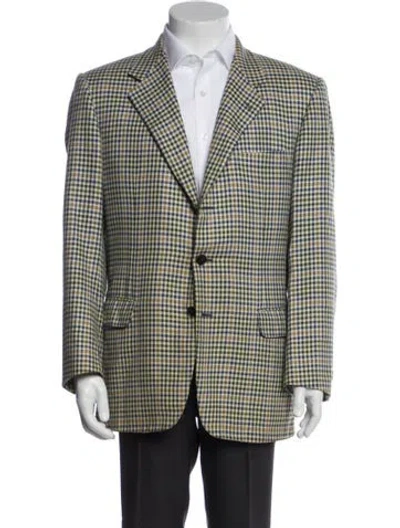 Pre-owned Hermes Plaid Print Blazer
