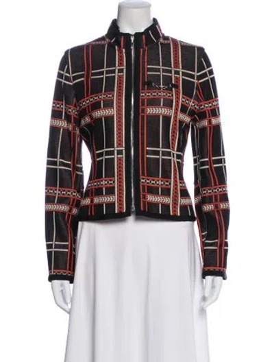 Pre-owned Hermes Plaid Print Jacket In Multi