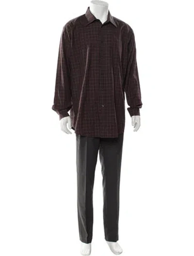 Pre-owned Hermes Plaid Print Long Sleeve Shirt In Multi