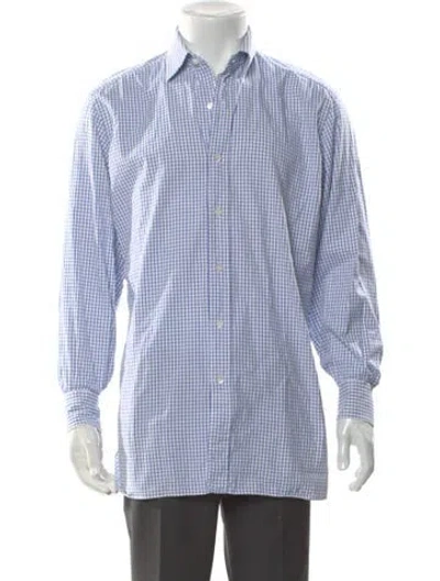 Pre-owned Hermes Plaid Print Long Sleeve Shirt In Multi