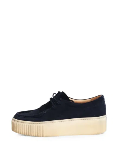 Pre-owned Hermes Platform Lace-up Shoes In Blue