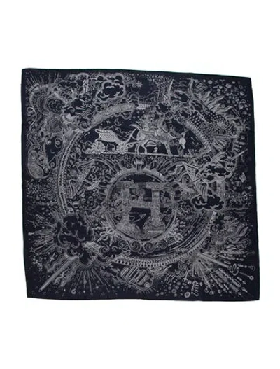 Pre-owned Hermes Please Hold The Line Cashmere Scarf W/ Tags In Blue