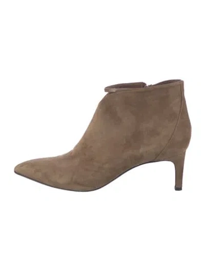 Pre-owned Hermes Please Suede Boots In Brown